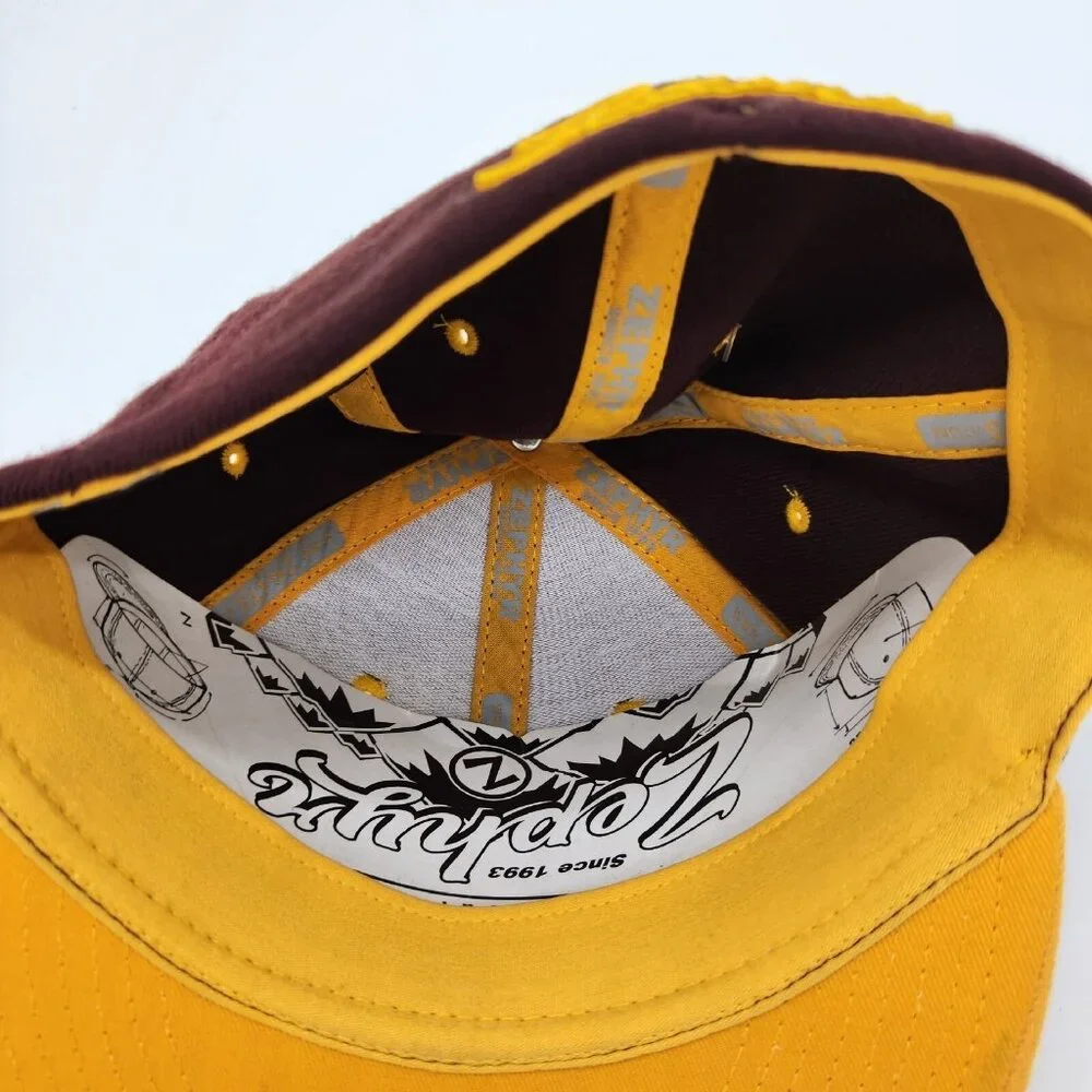 NCAA Zephyr Hat Cap Colorado State Rams Hat Maroon‎ Yellow Youth Stretch NEW